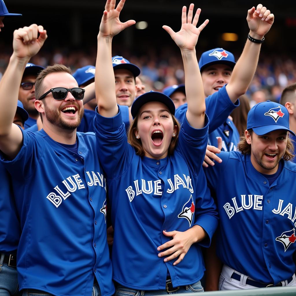 Blue Jays fans celebrating a win