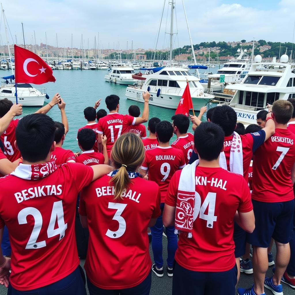 Besiktas Fans at Blue N Hall Marina