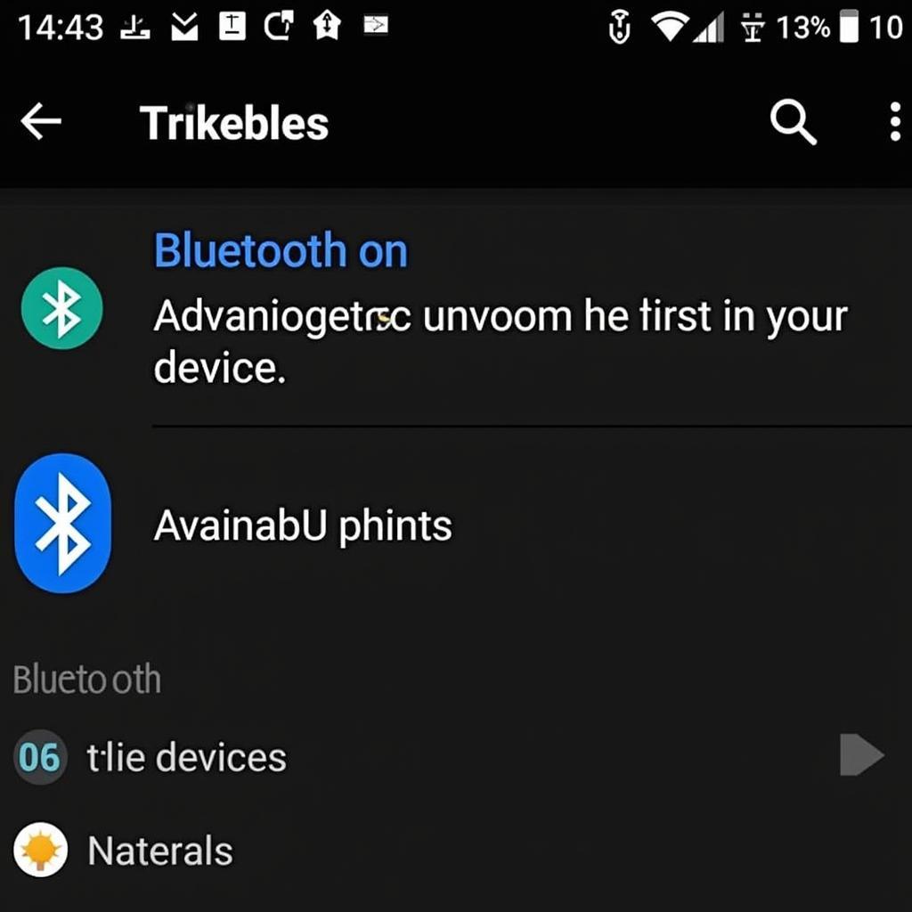 Bluetooth Settings Menu