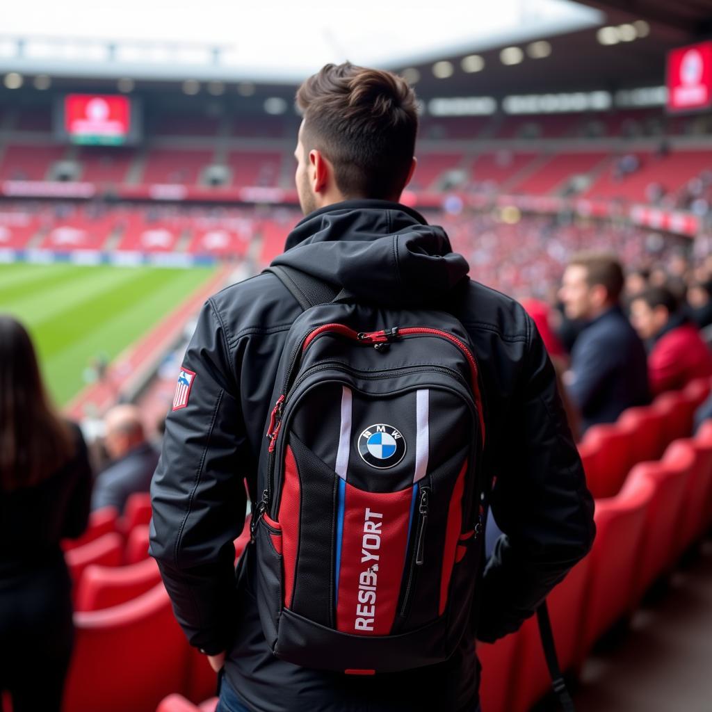 BMW Motorsport Backpack and a Besiktas Fan at Vodafone Park