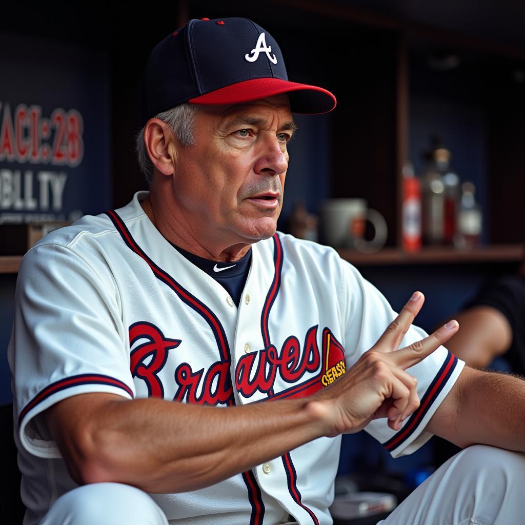 Bobby D Cox managing the Atlanta Braves