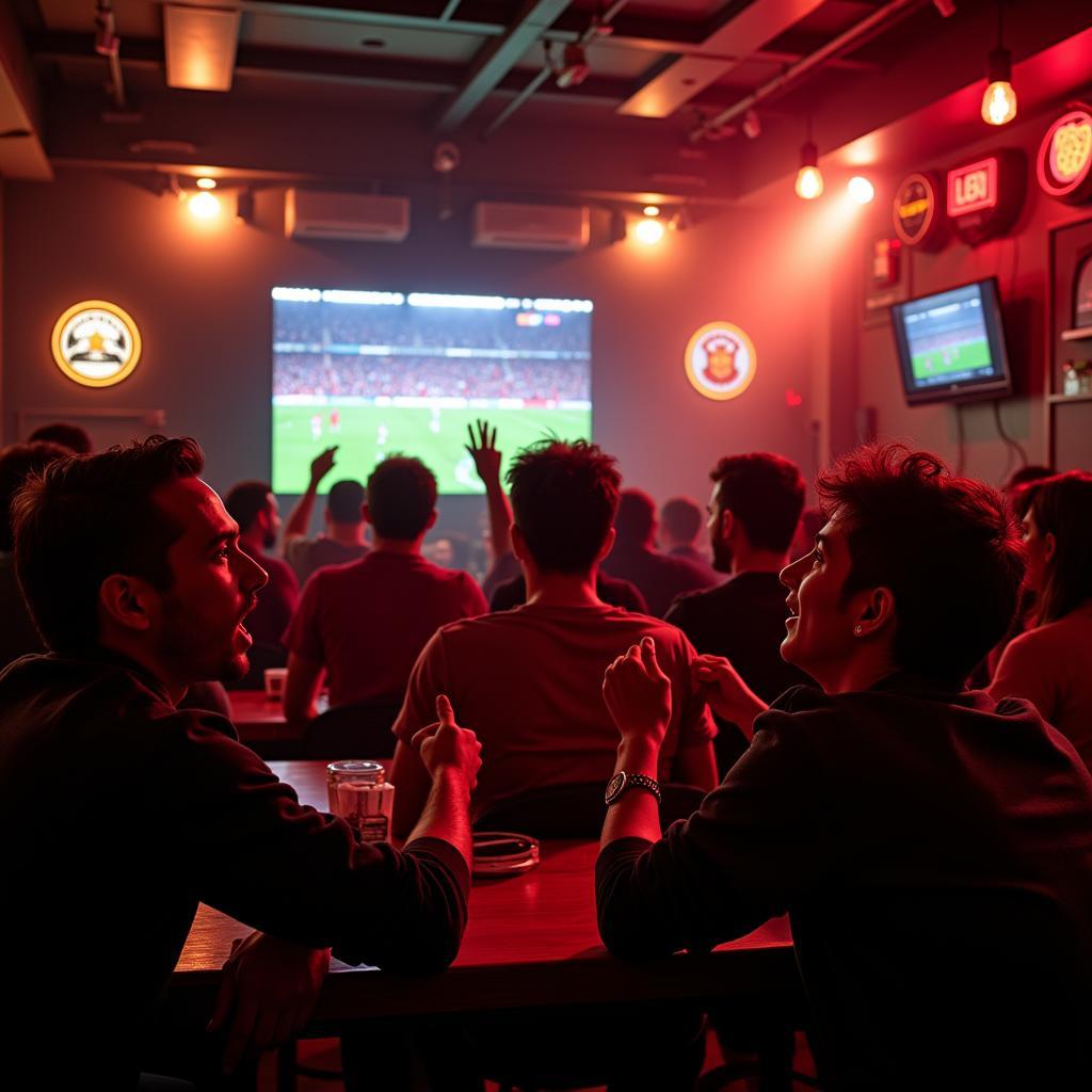 Besiktas fans gathered in a Boston pub, cheering on their team