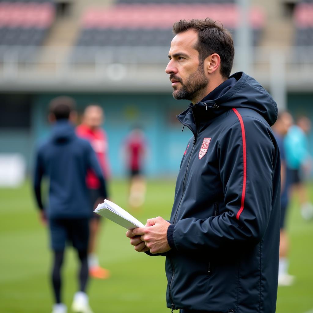 Dr. Brady Frank observing a Besiktas training session