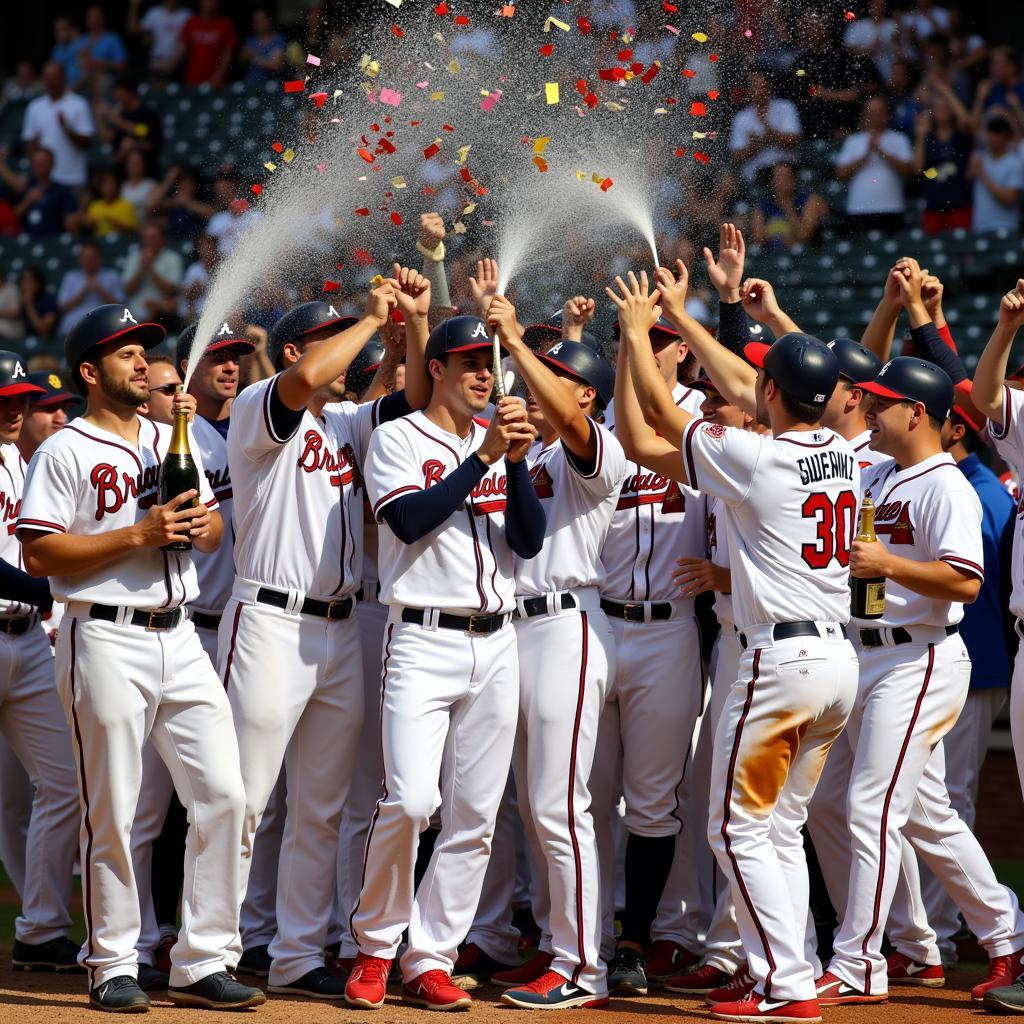 Atlanta Braves celebrating