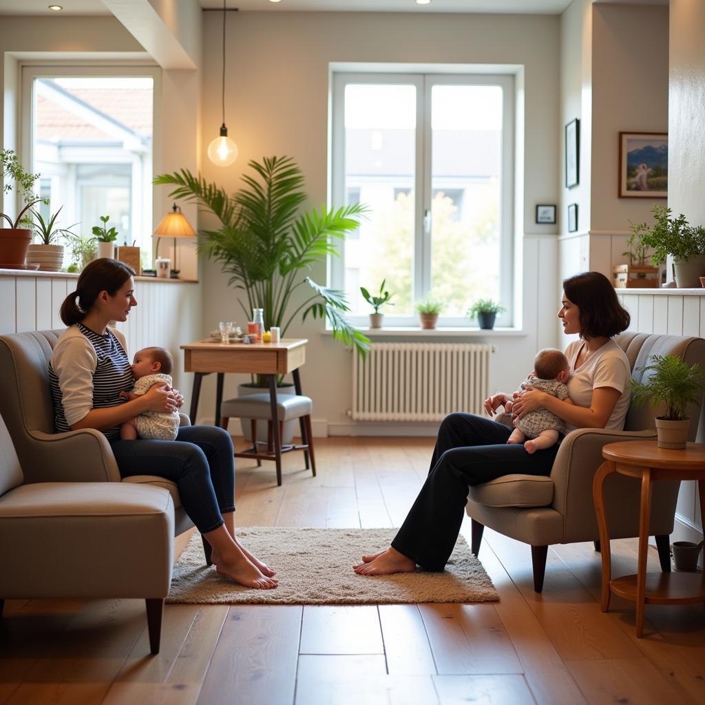 Comfortable Breastfeeding Cafe Interior