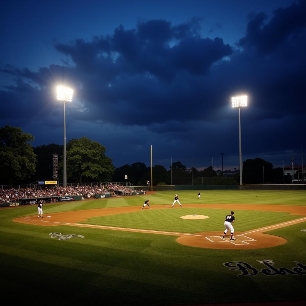 Breck Baseball Game Under the Lights