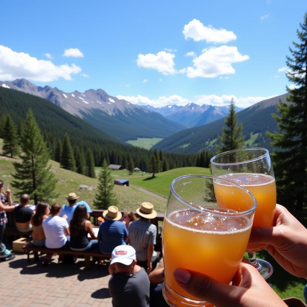 Festival attendees enjoying the scenic mountain views at the Breckenridge Tequila Festival