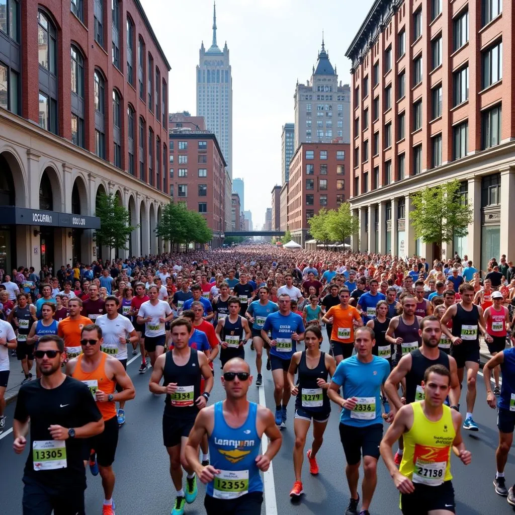 Runners at the Brooklyn Half Marathon