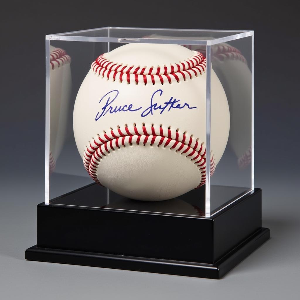 Bruce Sutter Signed Baseball in Display Case