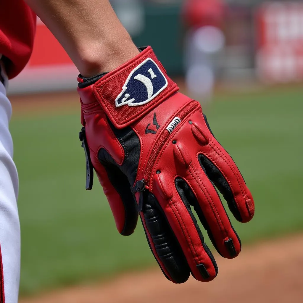 Bryce Harper's baseball glove, showcasing its design and brand.