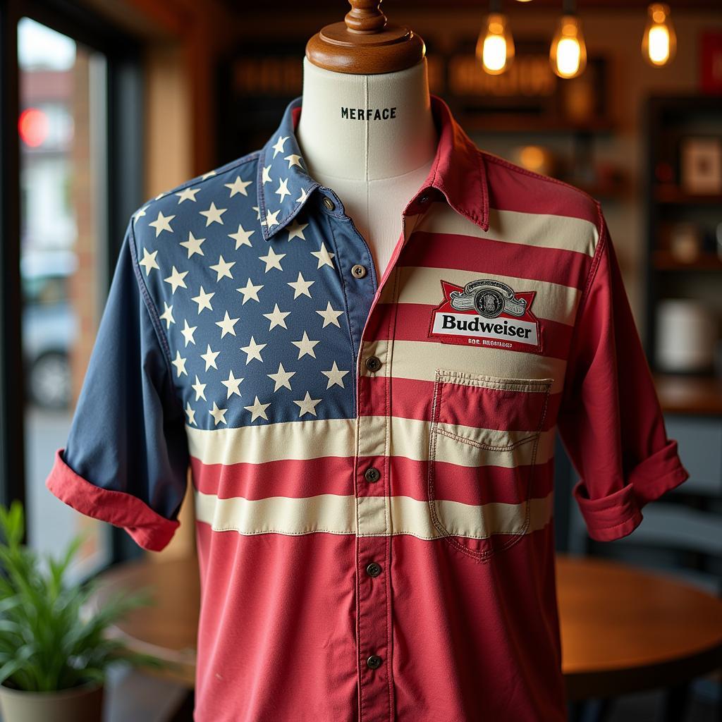 Budweiser American Flag Shirt Display