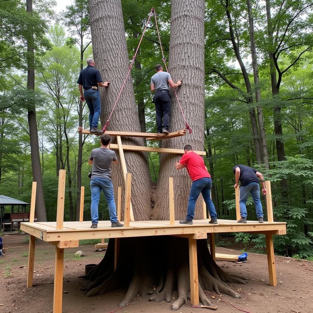 Building Deck Platform Around Trees