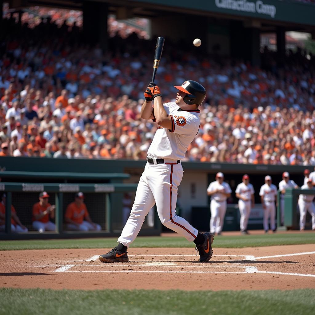 Cal Ripken Jr. Hitting a Home Run