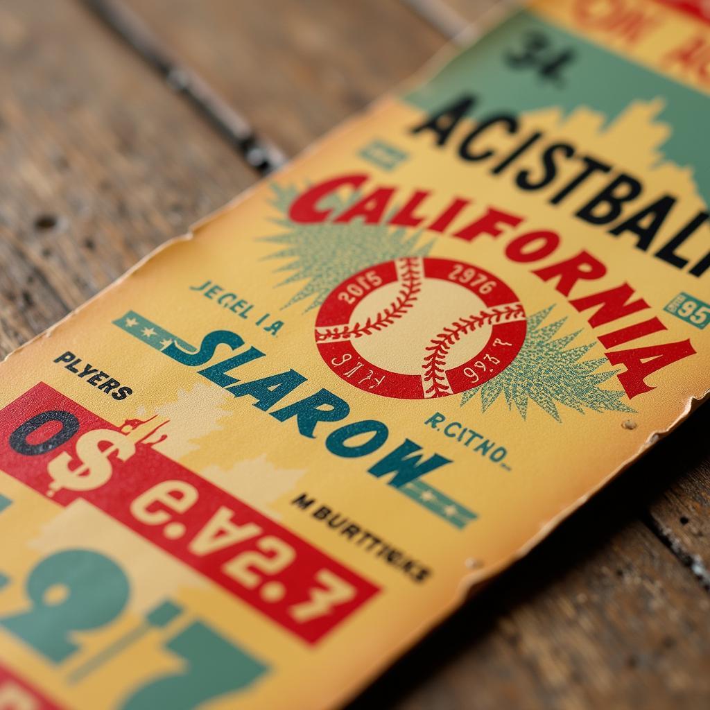 California Baseball Stadium - Vintage Ticket