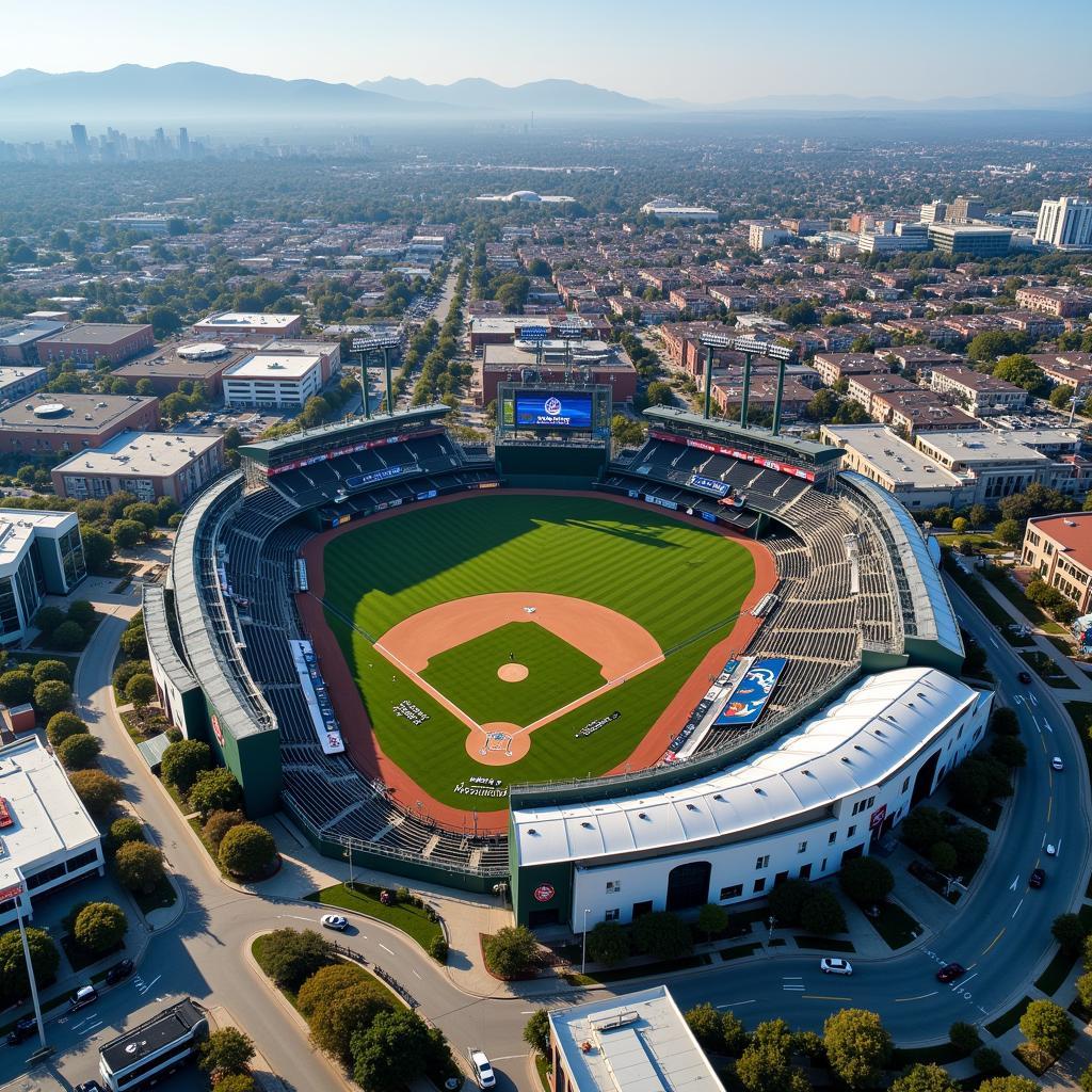 California Baseball Stadiums - Aerial View