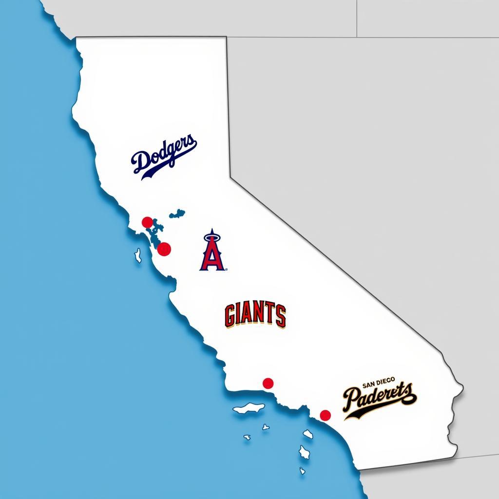 California MLB Teams Map