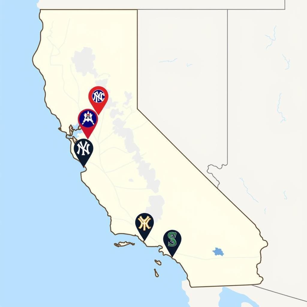 California MLB Teams Map