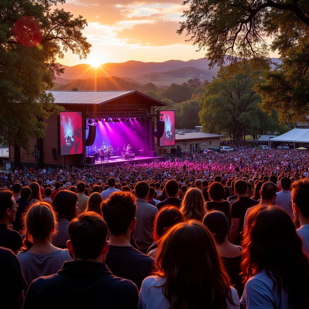 Crowd enjoying concert in Calistoga park