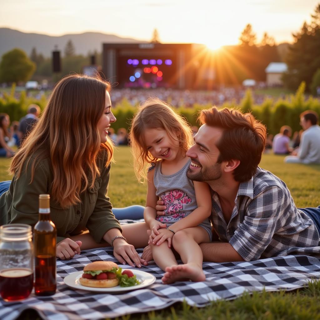 Family picnic at Calistoga concert