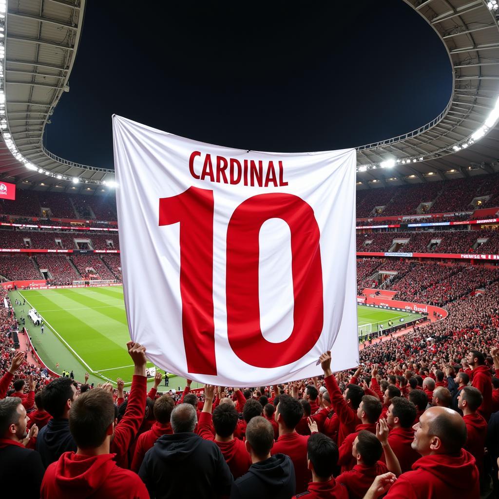 Besiktas Fans Holding Up Cardinal 10 Banner