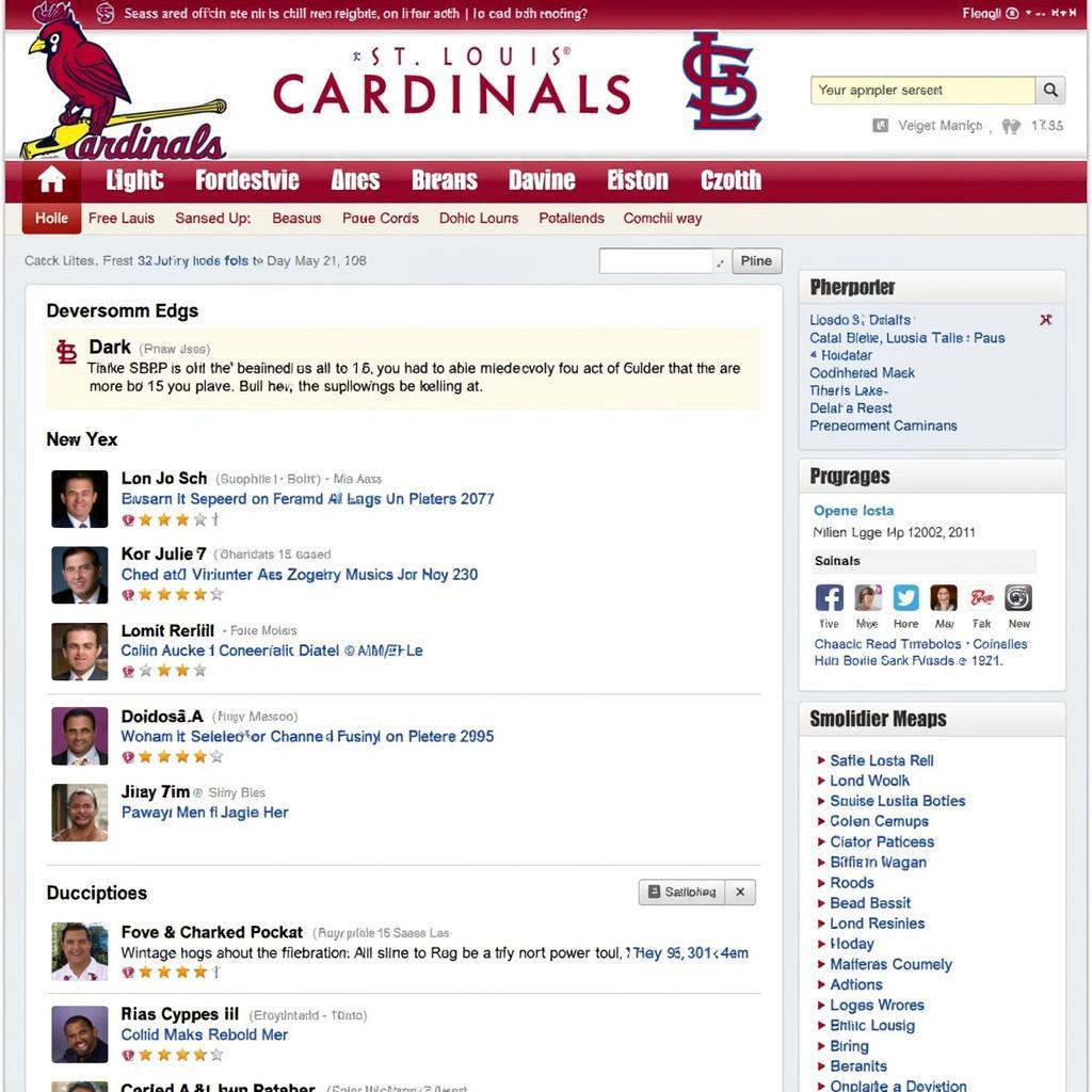 Cardinals fans interacting on a message board