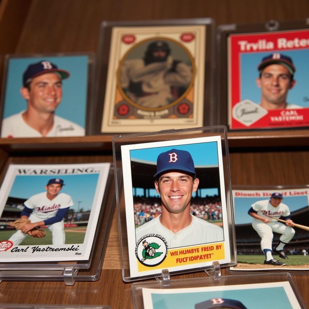 A Carl Yastrzemski Rookie Card on Display at an Auction