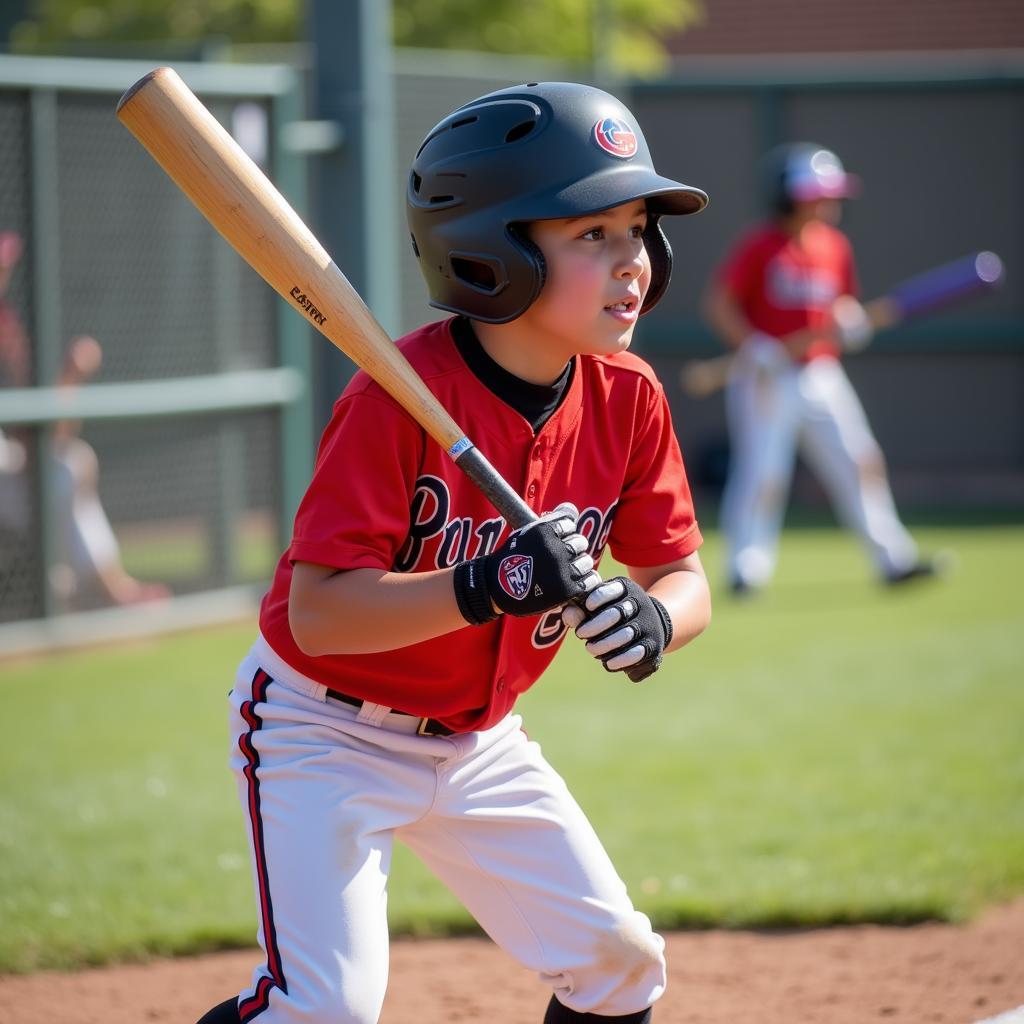 Carlsbad Little League player at bat