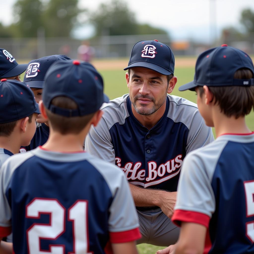 Carlsbad Little League team huddle