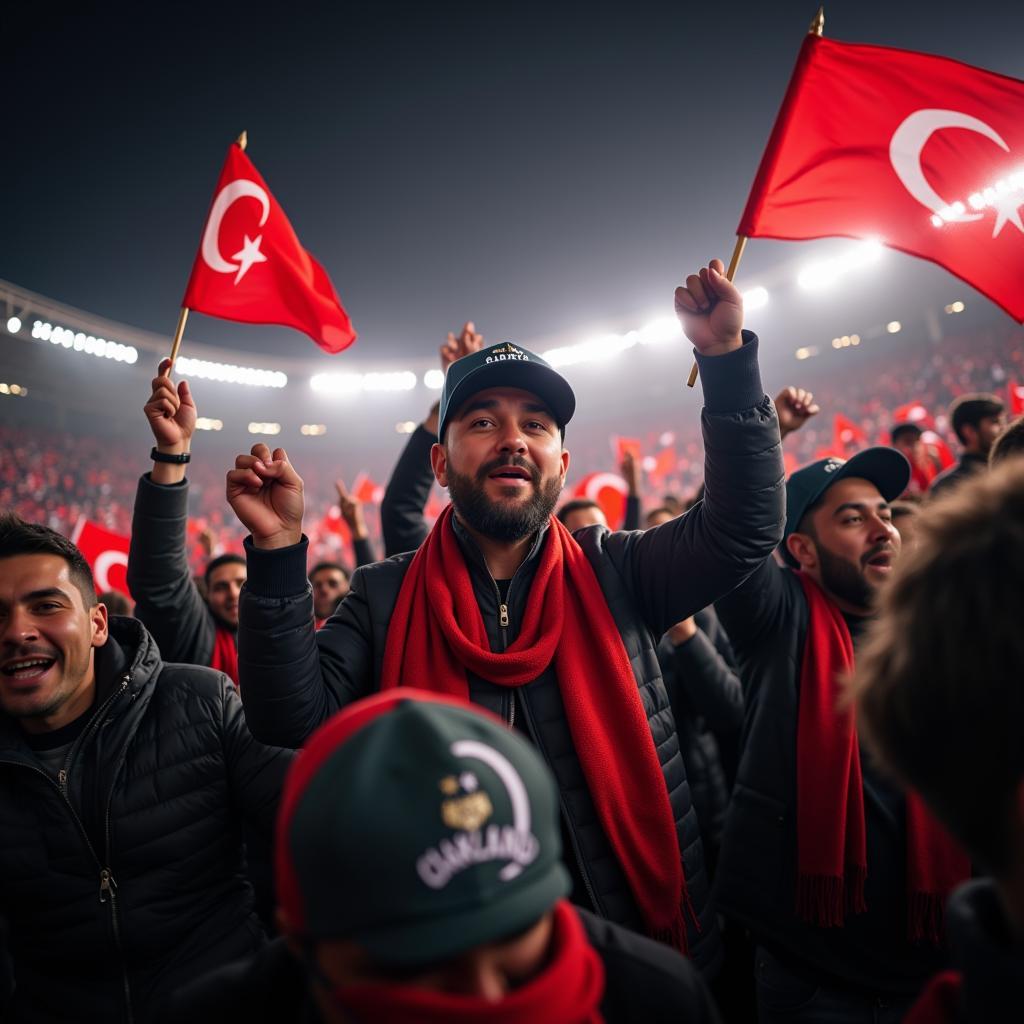 Çarşı supporters chanting in the stands