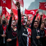 The Çarşı, Beşiktaş's renowned supporters' group, known for their passionate displays