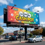 Cash Pot Billboard with Winning Numbers