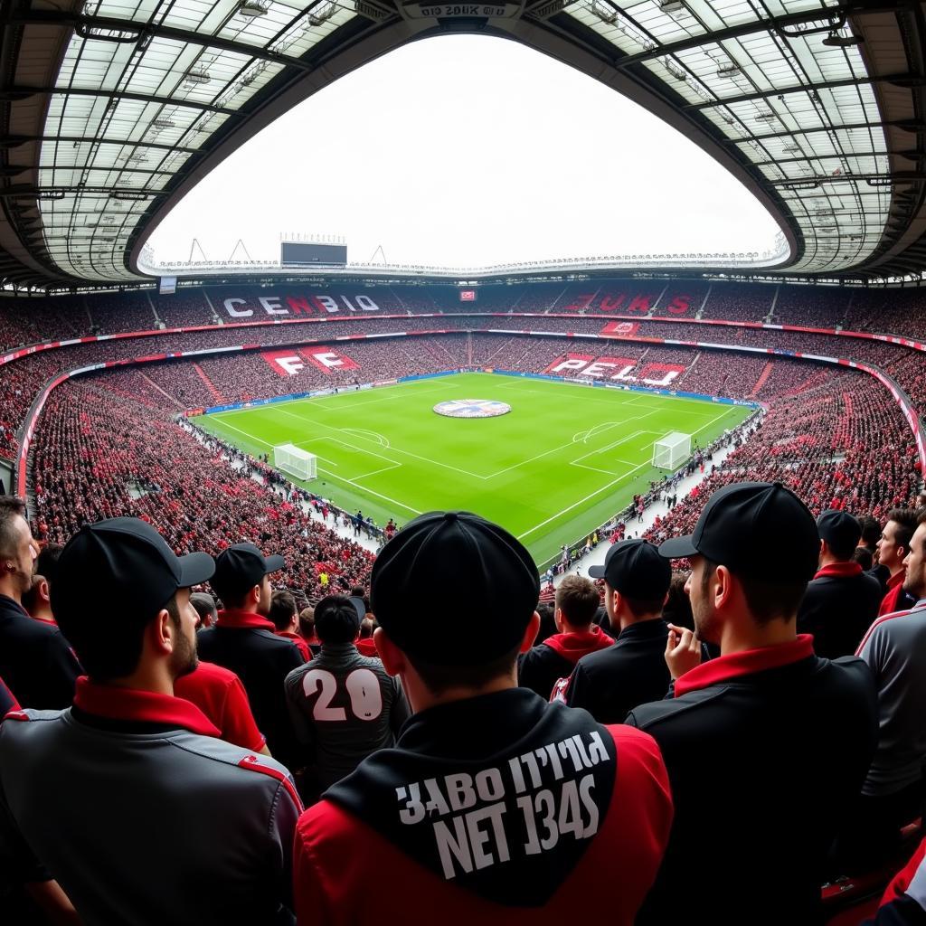 Besiktas Fans Create a Sea of Black and White with Cert Hats