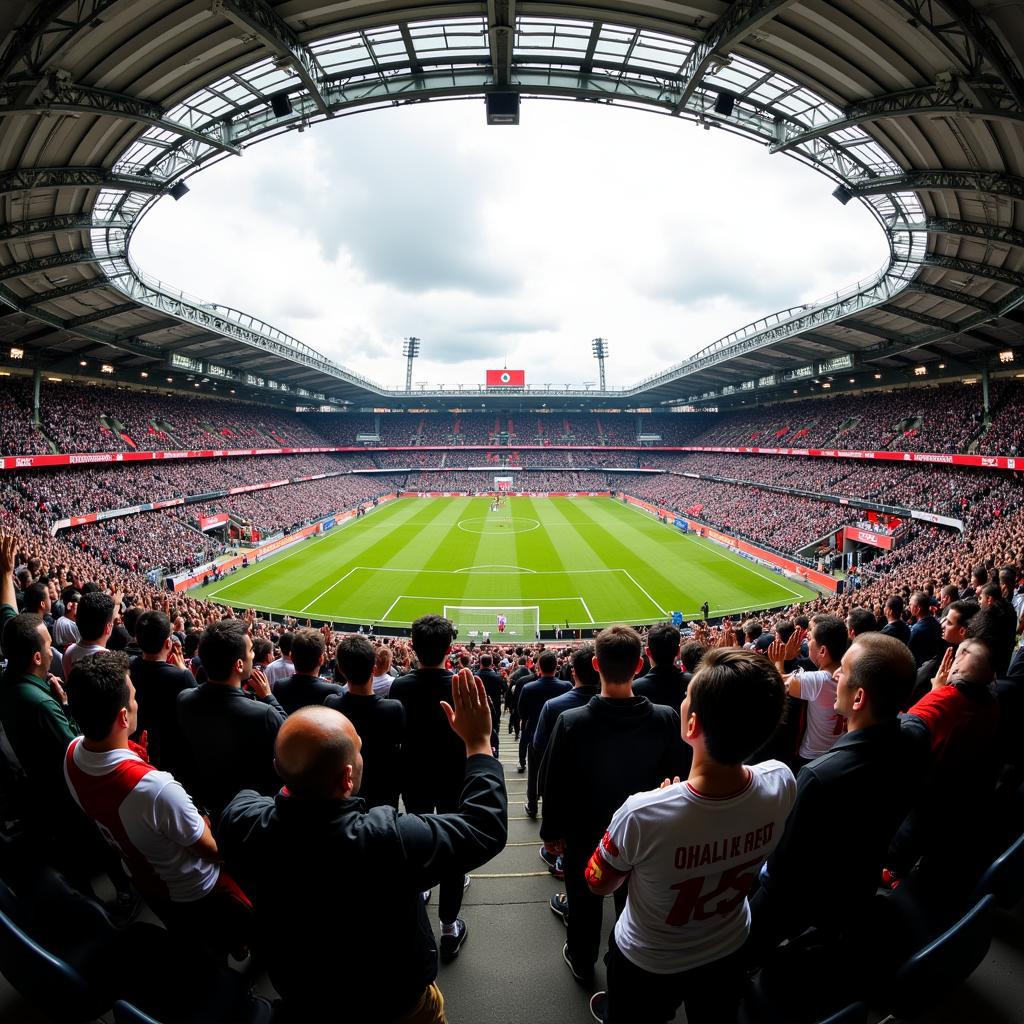 Besiktas fans performing the Charlie Sonido chant at Vodafone Park