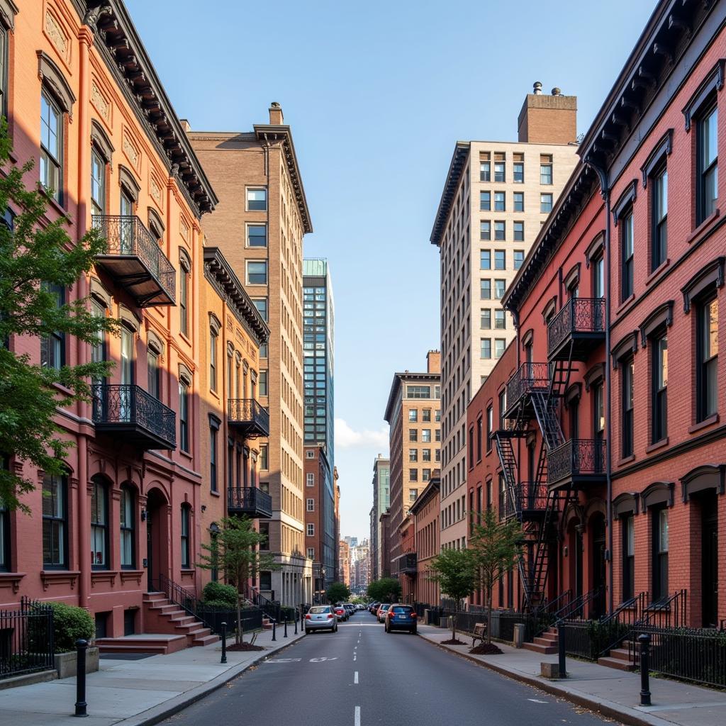 Historic buildings lining Chicago's 35th Street