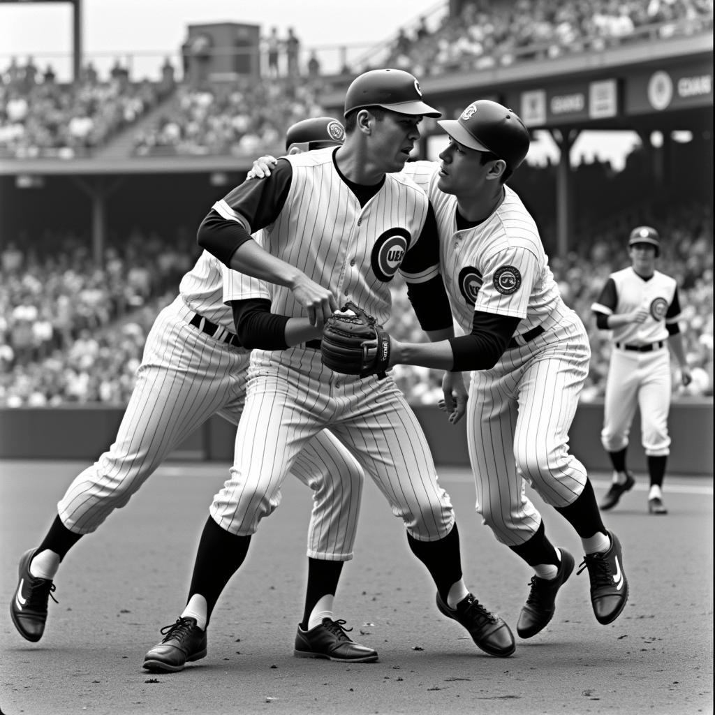 A pivotal game in the 1908 World Series between the Chicago Cubs and the Detroit Tigers