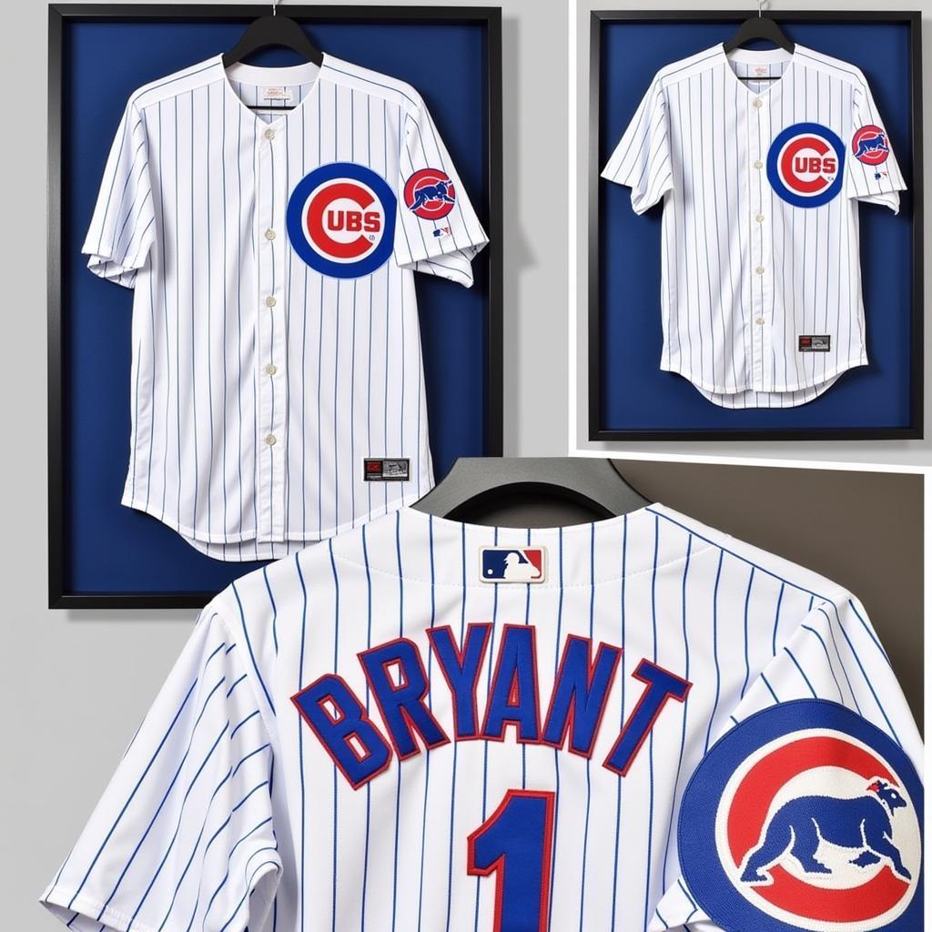 A collection of Chicago Cubs Bryant jerseys