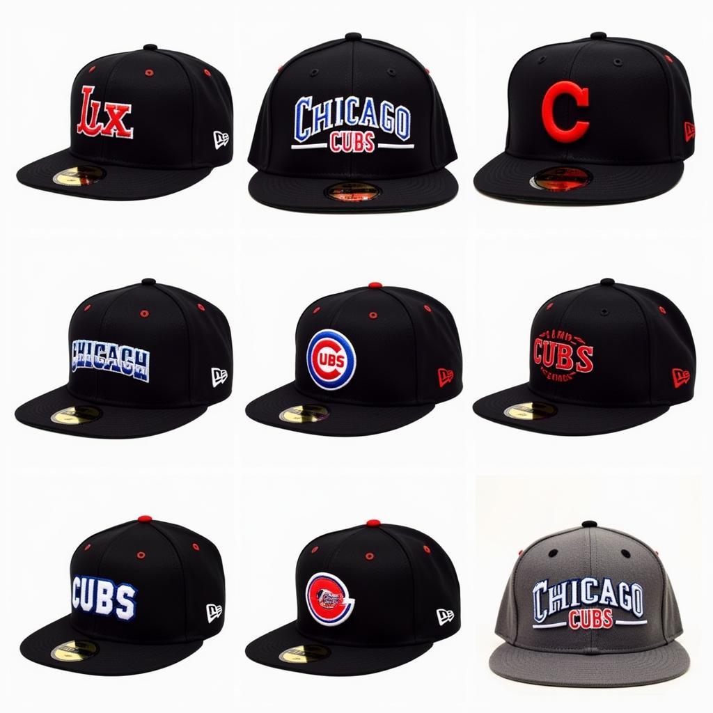 Chicago Cubs Fitted Hat Black Collection