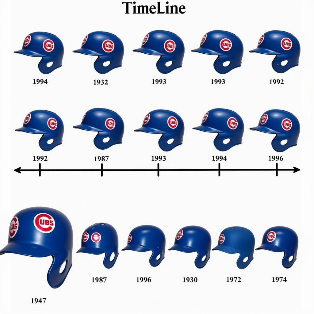 Evolution of the Chicago Cubs Helmet