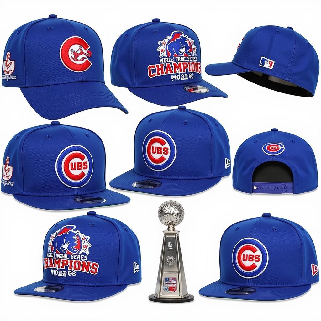 Collection of Chicago Cubs World Series Championship Hats