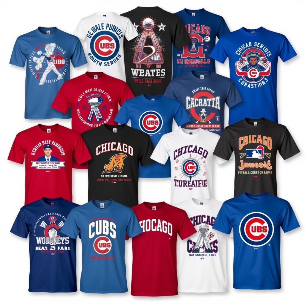 A Collection of Chicago Cubs World Series T-Shirts