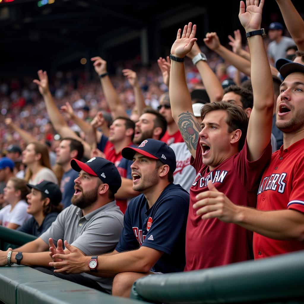 Chicago area Minor League Baseball Fans cheering