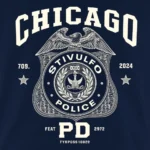 Chicago Police Department T-shirt design showcasing the iconic CPD badge