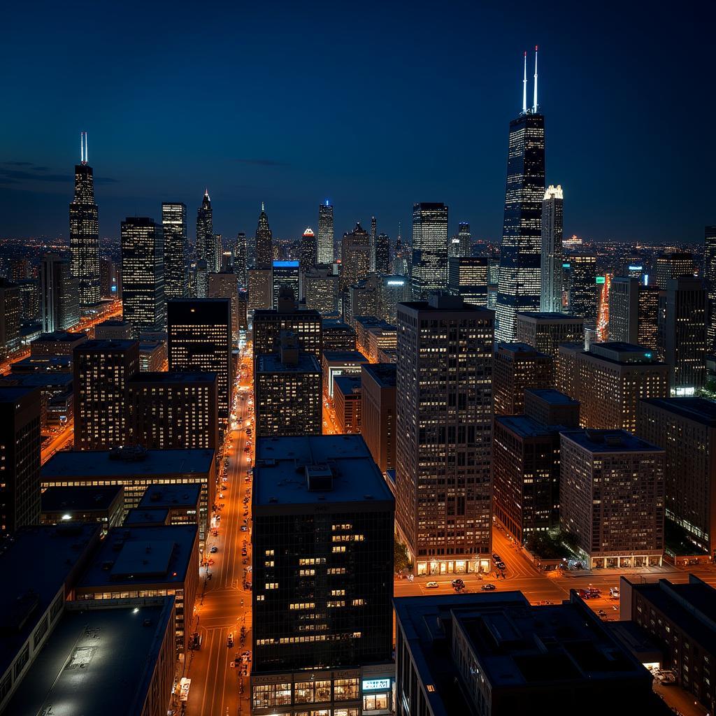 Chicago Skyline at Night