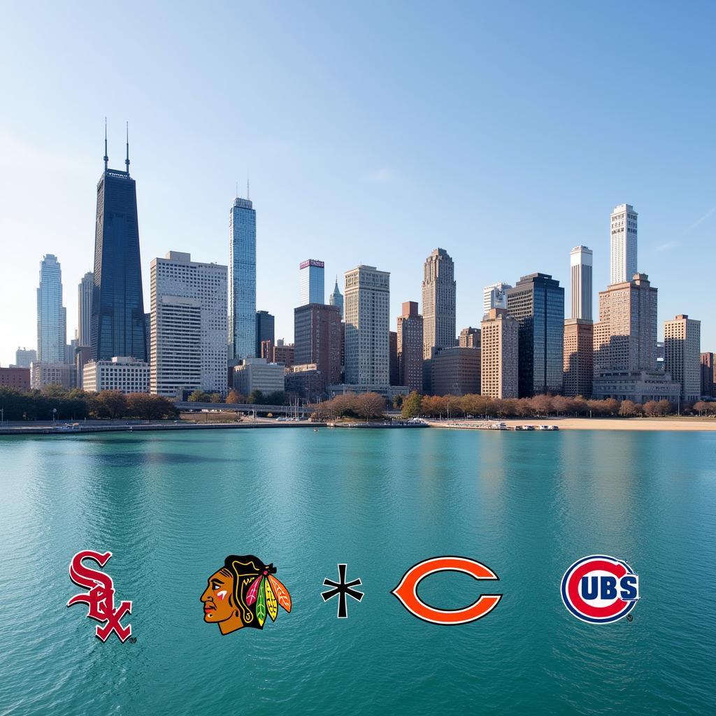 Chicago Sports Teams Skyline