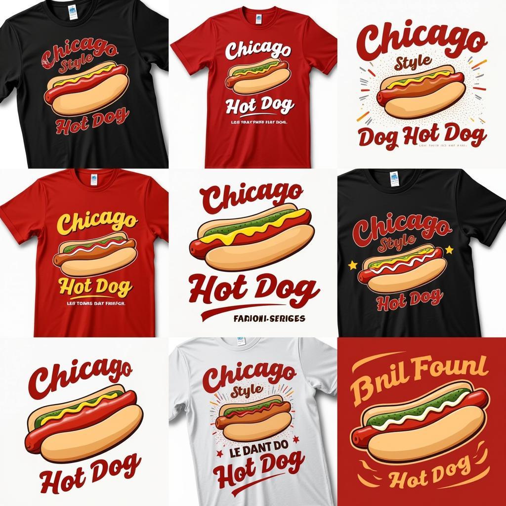 Chicago style hot dog shirt designs