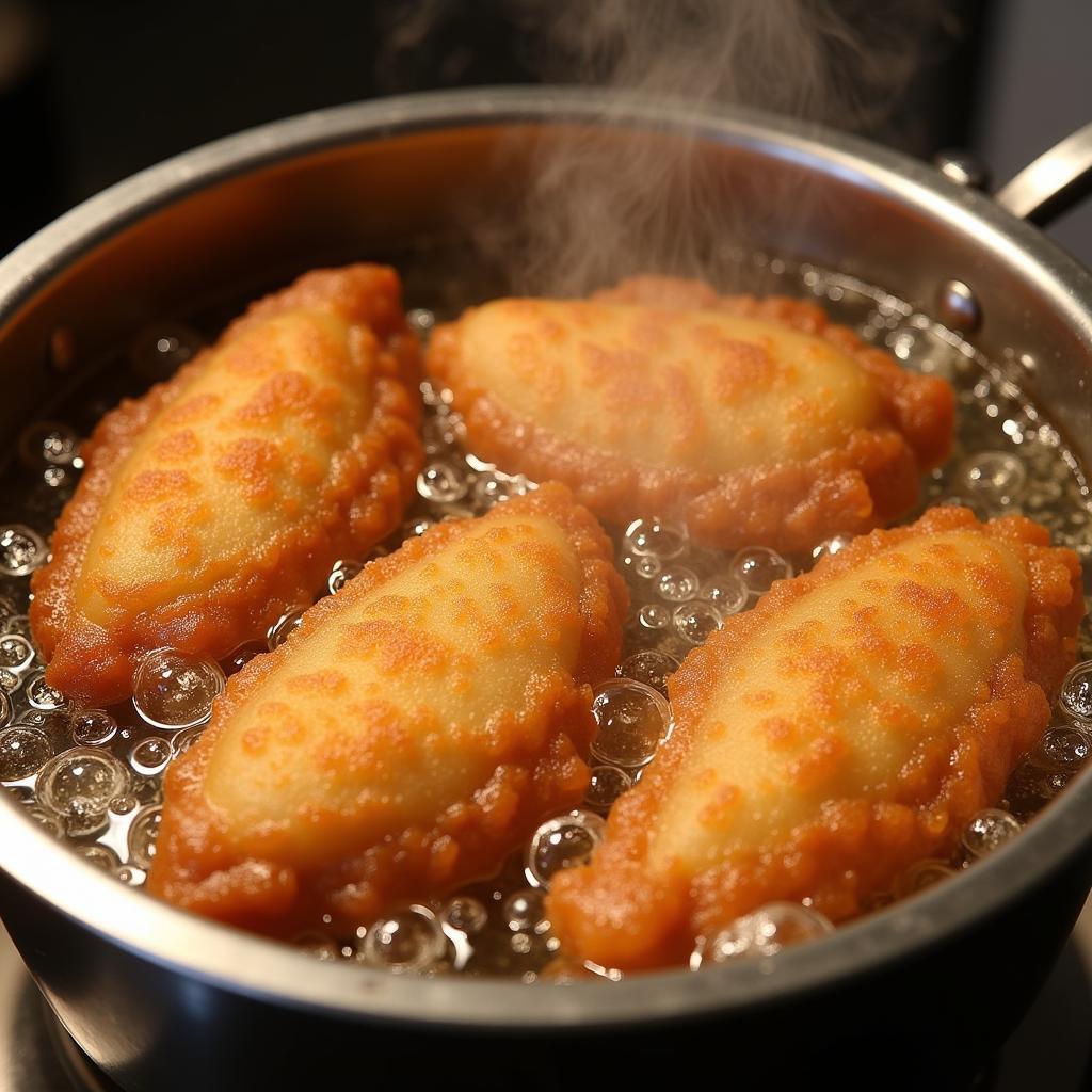 Chicken Katsu Deep Frying