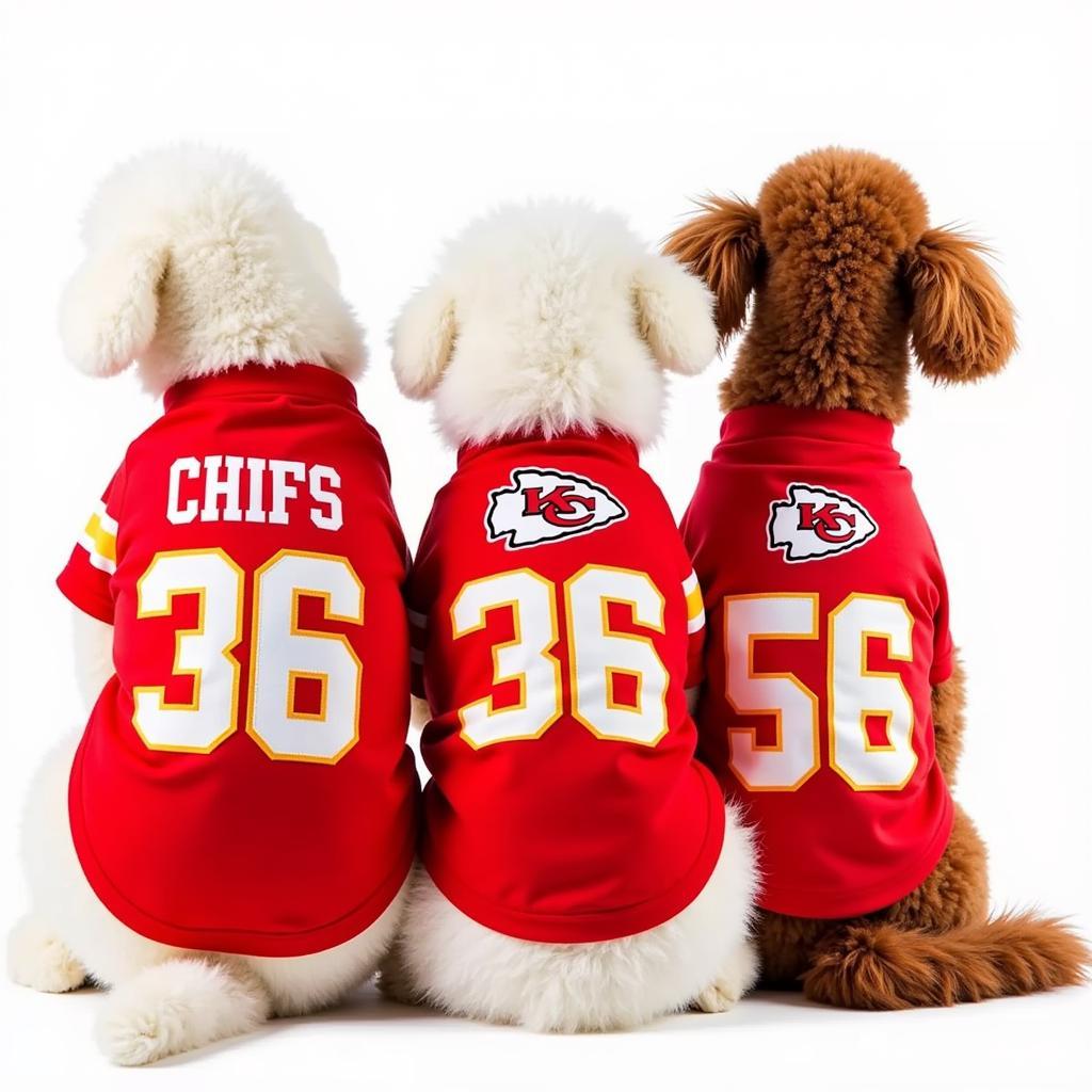 Chiefs dog jerseys in various sizes