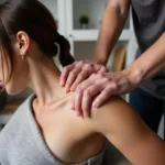 Chiropractor carefully adjusting a patient's spine.