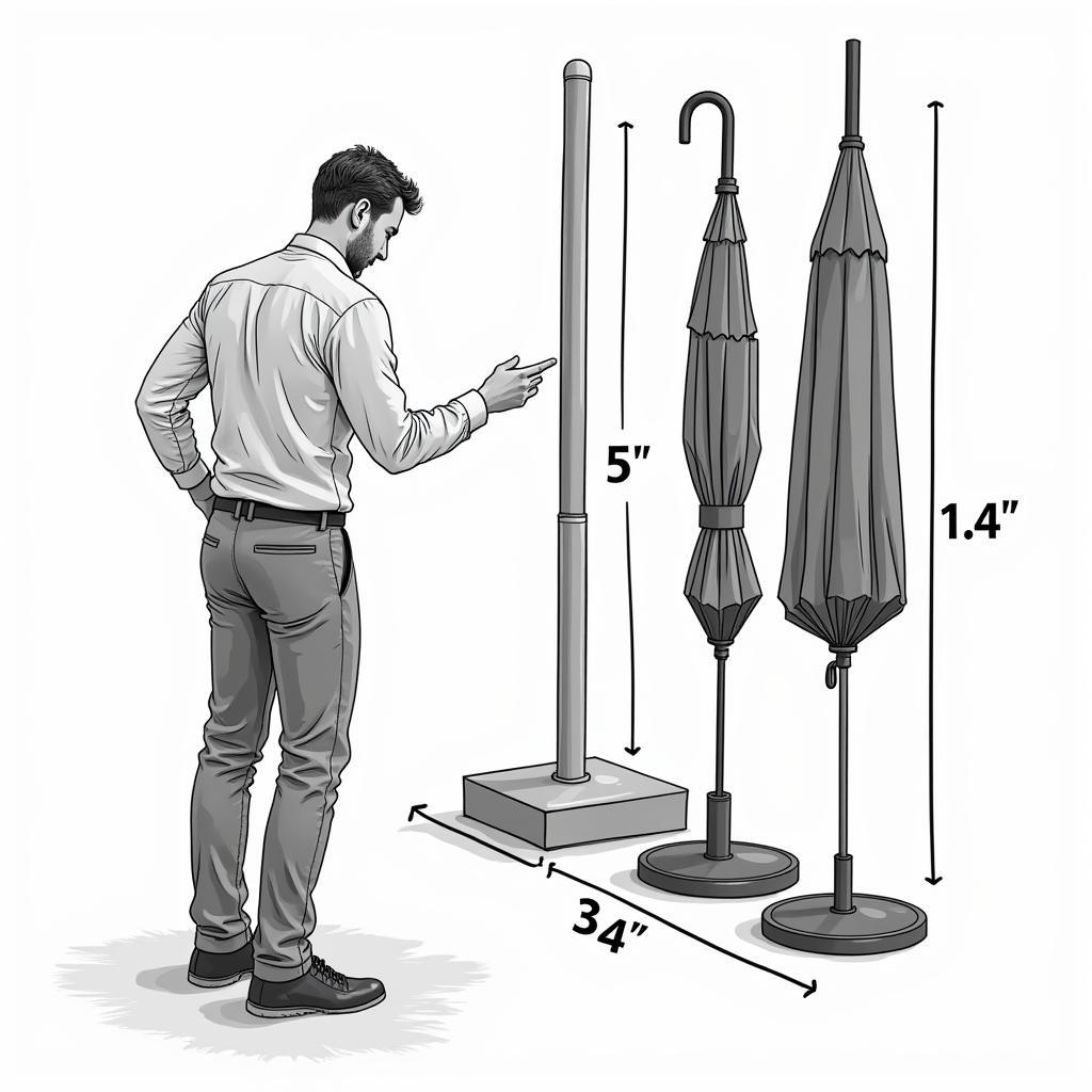 Man Choosing the Right Weight for an Umbrella Base