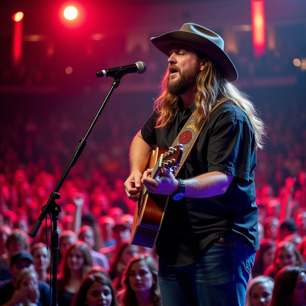 Chris Stapleton performing live at a concert venue